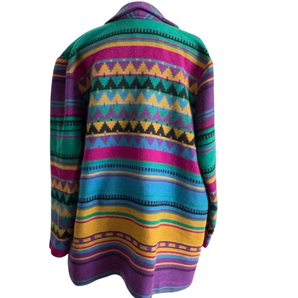 Eagle River Aztec Wool Jacket 16 Vintage Southwest Cardigan Western Boho (Flaw) - Picture 3 of 8
